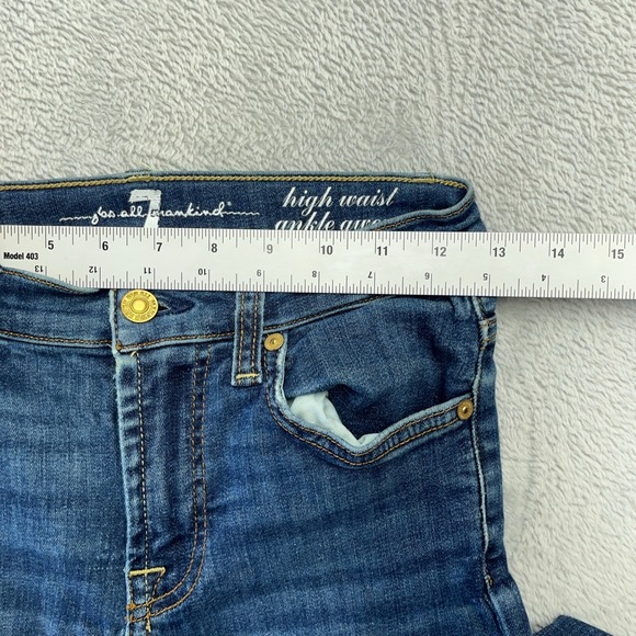 7 For All Mankind High Waist Ankle Gwenevere Skinny Jeans Dark Wash Size 23 - Picture 4 of 9